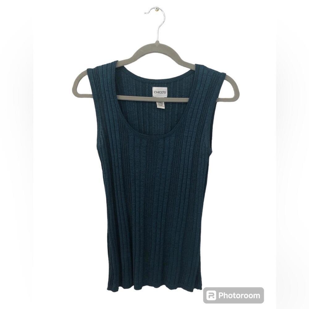 Chico’s Tank She’ll Metallic Fitted Stripe Basic